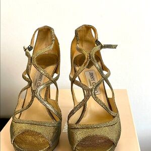 Jimmy Choo Gold  Women's Heels